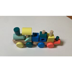 houten trein met op te bouwen losse blokken