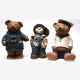 Set van drie oude aardewerk bolke de beer retro modellen